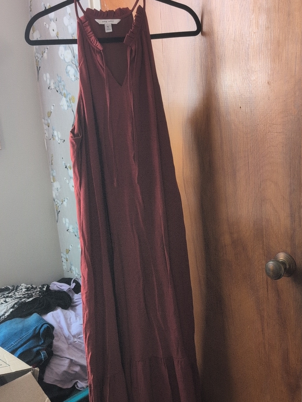 Nine West Burgundy Maxi Dress